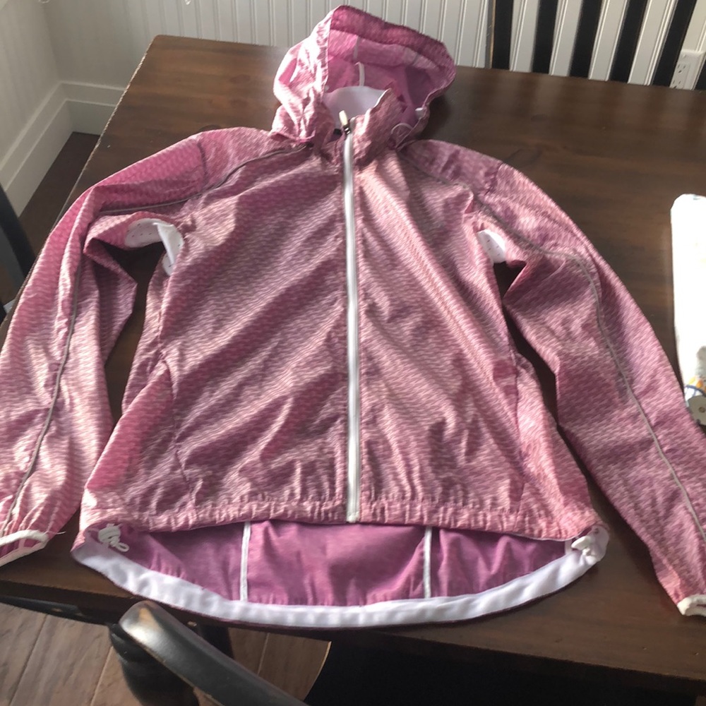 Rain jacket for cycling or running.